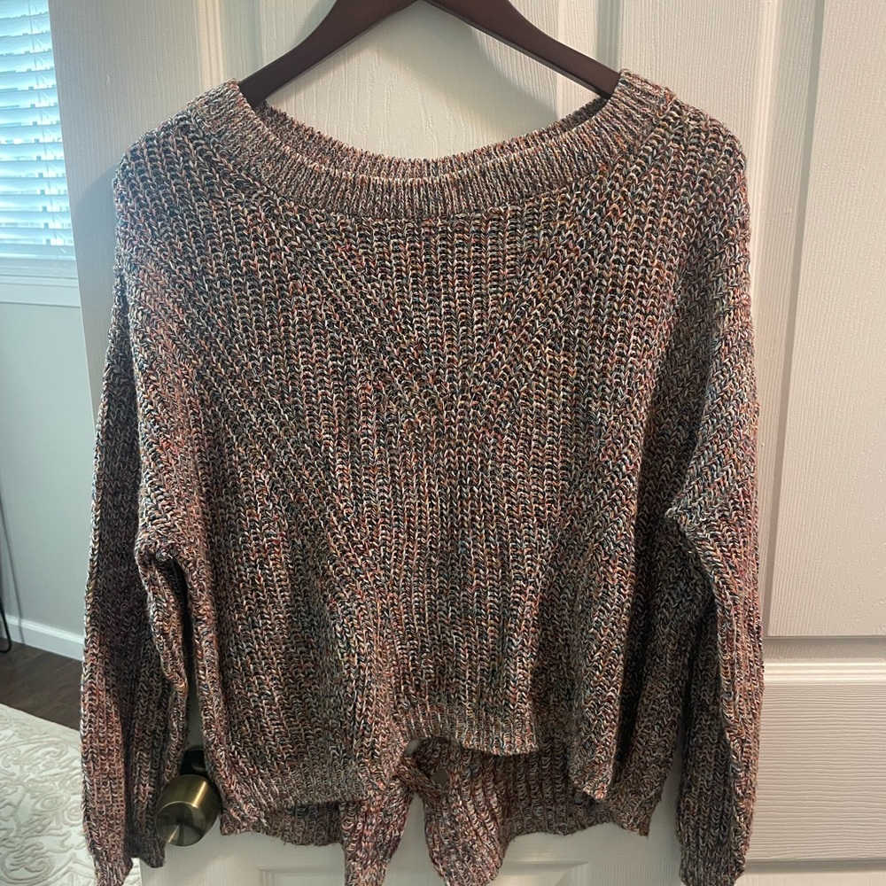Express Multicolor Knit Crew Neck Sweater